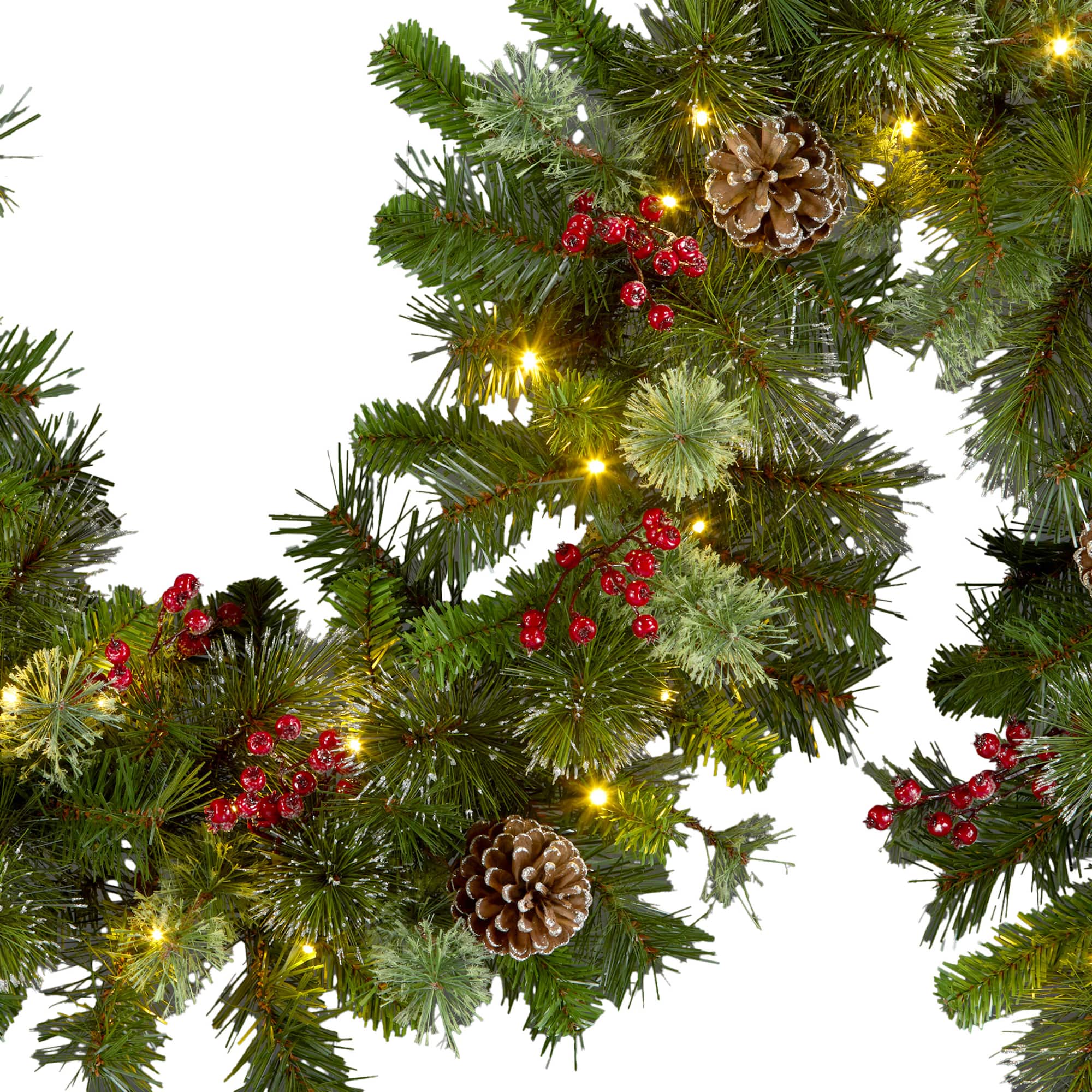9ft. Iced Berry Pine Pre-LED Lit Garland